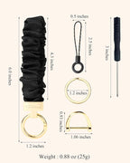 WEESMILE Keychain Wristlet, Stretchy Key Chain for Car Keys with D ring, Cute Scrunchie Wrist Bracelet for Women Men
