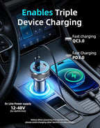 Starlink Mini Cable, 4-in-1 Starlink Mini Car Charger DC Power Cable + 12V-48V Cigarette Lighter Adapter with Digital Display, USB-C PD 45W and Dual USB-A 35W Ports for Cars, Suitable for Car (16.4FT)