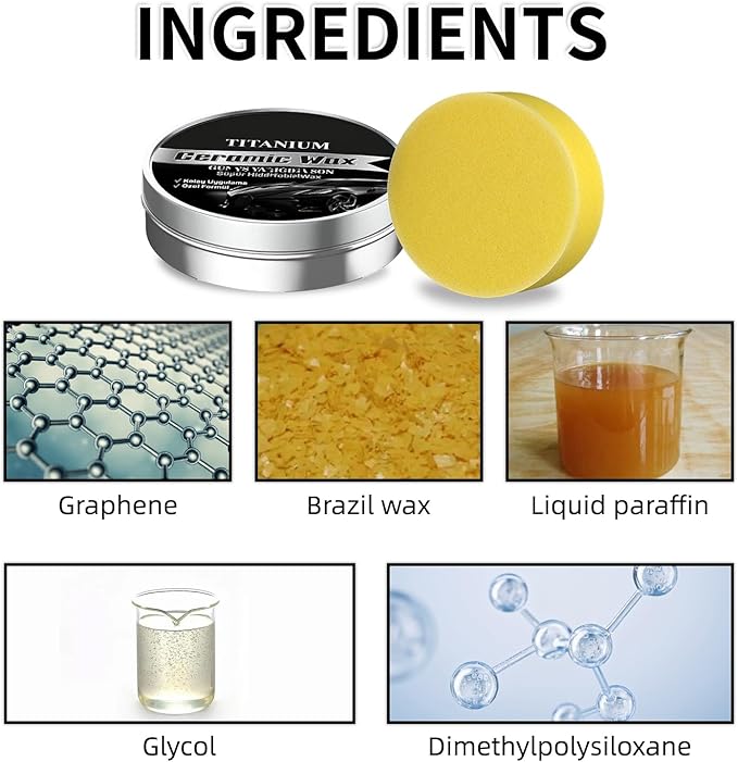 Titanium Ceramic Car Wax,Professional Paint Protection, Waterproof Formula with Graphene, Brazil Wax, Long-Lasting Paint Protection for All Vehicle Types