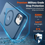 SUPFINE Magnetic for iPhone 12 Case/iPhone 12 Pro Case (Compatible with MagSafe)(Military Grade Drop Protection) Slim Translucent Matte Shockproof with Anti-Fingerprint Phone Case,Deep Blue
