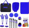 DNA Motoring Car Detailing Brush Cleaning Tools Set with Carry Bag for Auto Interior & Exterior Wheel Dashboard Vent, TOOLS-00279