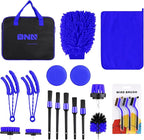 DNA Motoring Car Detailing Brush Cleaning Tools Set with Carry Bag for Auto Interior & Exterior Wheel Dashboard Vent, TOOLS-00279