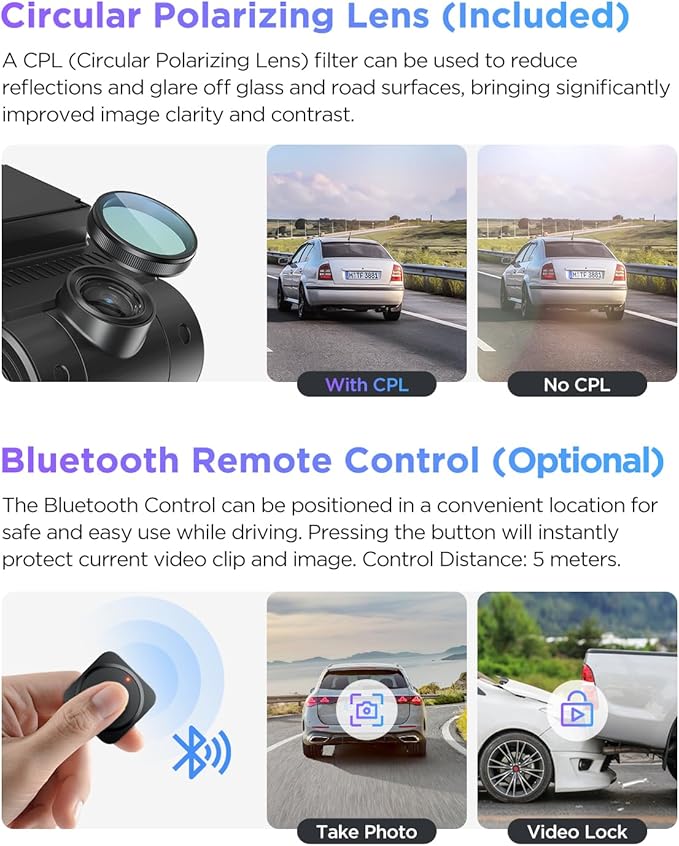VIOFO A229 Pro 4K HDR Dash Cam, Dual STARVIS 2 IMX678 IMX675, 4K+2K Front and Rear Car Camera, 2 Channel with HDR, Voice Control, 5GHz WiFi GPS, Night Vision 2.0, 24H Parking Mode