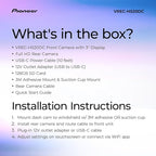 Pioneer VREC-H520DC Dual Dash Cam Front and Rear Car Camera - Large Screen, 2K Resolution, Starvis Night Vision, 140 Degree Wide Lens, ADAS Safety Alerts, Built In GPS, Impact Detection, 24/7 Coverage