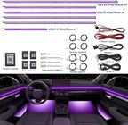 Acrylic Car LED Ambient Light, Fiber Optic Interior Light Strip, 24 Million Types, Ambient Light KKT that Swings with The Melody of Music (RGB Color 18 in 1)