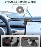 Wireless Charger Phone Mount,Screen Clip Phone Holder,Magnetic Car Charger Mount for Tesla Model 3/Y/S/X/Cybertruck,Cellphone Holder for MagSafe for iPhone 17 16 15 14 Series,and More(Charging Model)