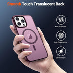 SUPFINE Magnetic for iPhone 12 Pro Max Case (Compatible with MagSafe) (Military Grade Drop Protection) Slim Translucent Matte Shockproof with Anti-Fingerprint Phone Case,Wine Red