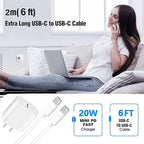 USB C Fast Charger for Apple iPad Pro 13/12.9/11 in 2026-2018,iPad 11th(A16),iPad Air 5th/Mini 7th,iPhone 17/16/15 Series,USB C Charger Fast Charging Adapter Wall Block with 6FT USBC to C Cable Cord