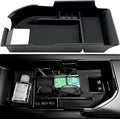 Compatible with Camry XLE or XSE 2018-2021 2022 2023 2024 & Camry LE SE 2020-2023 2024 Center Console Organizer Tray Accessories, Fit Dual USB Ports（not for 9th 2024 2025 Camry） (Black)