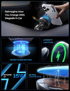 LISEN for Qi2 Car Charger [Pro with Higher Charge Speed],Super Fast Magnetic Car Phone Holder, Qi2 MagSafe Charger Mount for iPhone 17 Pro Max Plus Air 16 15 14 13, Samsung S25/24 with MagSafe Case