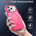 SUPFINE Magnetic for iPhone 17 Pro Case (Compatible with MagSafe)(Military Grade Drop Protection) Translucent Matte Shockproof with Anti-Fingerprint Phone Cover 2025,Hot Pink