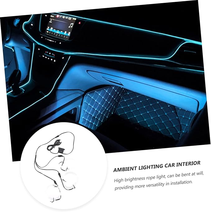 Alipis 3pcs Car Led Lights Ambient Lighting for Car Interior Under Kit High Brightness USB-Powered Easy to Install