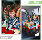 FUNNy elf Car Seat Organizer - Passenger Seat Organizer, Collapsible Car Storage with Partitions & 4 Cup Holders for Front Seat or Back Seat (Red)