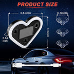 iFunyLED Car LED Interior Lights, Heart-Shaped Ambient Light for Windows, 8 Lighting Modes, Charging Through Type-c and Solar Energy, Car Decorations for Women Men, Pack of 1, (Multicolor)