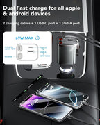Retractable Car Charger,69W Car Phone Charger USB C Fast Charge,Cigarette Lighter USB Charger Car Accessories for Women,Road Trip Essentials Gift for Men,RV Power Adapter for iPhone 17/16/15/14,Galaxy