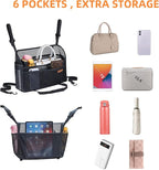 WLLWOO Car Net Pocket Handbag Holder Between Seats Back Storage Organizer Purse Holder for Console Front Seat Storage Barrier
