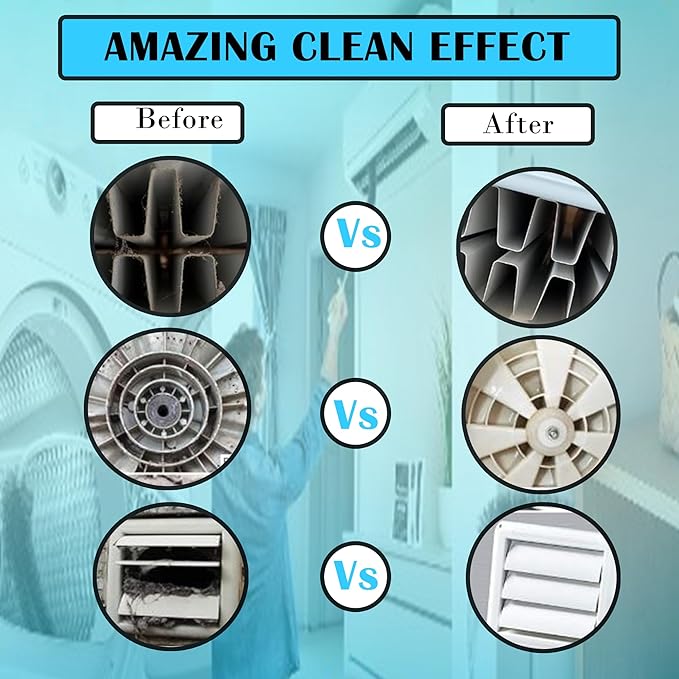 Dryer Vent Cleaner Kit – Flexible Lint Brush for Household Cleaning, Long Refrigerator Coil Brush, Dust & Pet Hair Remover (1-Pack)