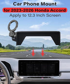 Magnetic Car Phone Mount for 2023 2024 2025 2026 Honda Accord Accessories, for MagSafe Strong Magnets Cell Phone Holder 12.3-Inch Screen Cradles, with Portable Phone Gripper 360° Rotation