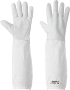 Honey Keeper Beekeeping Gloves - Goatskin Leather with Canvas Sleeve and Elastic Cuff