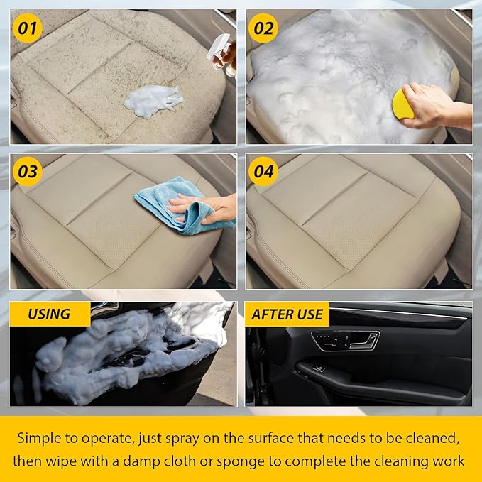2PCS Multi-Purpose Foam Cleaner, 2024 New All Around Master Foam Cleaner, Car Interior Foam Cleaner, Car seat Foam Cleaner Spray,Car Interior Foam Refinisher Cleaner,Car seat Stain Remover