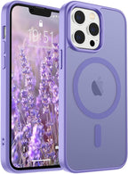 SUPFINE Magnetic for iPhone 12 Pro Max Case (Compatible with MagSafe) (Military Grade Drop Protection) Slim Translucent Matte Shockproof with Anti-Fingerprint Phone Case,Purple