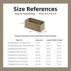 DGAZ Silk Purse Organizer Insert Fits LV Speedy 16/20/25/30/35/45 bags，Silky Smooth Bag Organizer，Luxury Handbag & Tote Shaper（Etoupe grey，New nano 16）