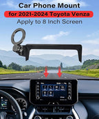 Magnetic Car Phone Mount for 2021 2022 2023 2024 Toyota Venza Accessories, for MagSafe Strong Magnets Cell Phone Holder 8-Inch Screen Cradles, with Portable Phone Gripper 360° Rotation