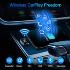 (2026 Upgraded) Wireless CarPlay Adapter for Apple iPhone＆Android, Small Size,Plug and Play,Fast and Stable Connection Wireless Adapter for CarPlay＆Android-No Latency to Screen(Black)
