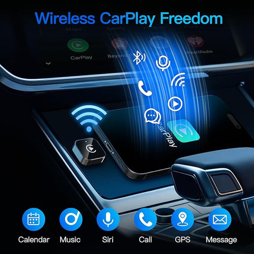 (2026 Upgraded) Wireless CarPlay Adapter for Apple iPhone＆Android, Small Size,Plug and Play,Fast and Stable Connection Wireless Adapter for CarPlay＆Android-No Latency to Screen(Blue)