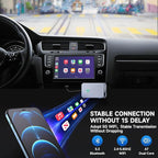 Jemluse Wireless CarPlay Adapter for Apple iPhone - Multi-User Seamless Connection for Convert Wired to Wireless Car Play Adapter - No Latency from iOS 10+ to Screen w/USB C (All Silver)
