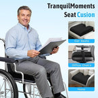 TranquilMoments U-Shaped Gel Memory Foam Seat Cushion, Wheelchair Cushion with Cooling Gel, Ergonomic Coccyx Cushion for Office Chair & Car,Relieve Tailbone Pain, Sciatica, Back Pain, Non-Slip Bottom