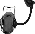 iHome Car Mount, Dashboard/Windshield/Vent Mount, Swivel Neck, Silicone Grip, Adjustable Mount Arm with Suction Cup Base (Gooseneck Car Mount)