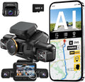 HUPEJOS AI 4K Dash Cam Front and Rear Recording with Driver Monitoring System,STARVIS 2,360° View 4 Channel Dashcam Free 64G Card,5G Wi-Fi GPS,3" Touch Screen,Night Vision,CPL,24/7 Parking Mode,V8 MAX