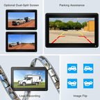 Fookoo 2 Magnetic Solar Wireless Backup Camera 7" IPS Touchscreen Monitor 1 Min DIY Install Portable Scratch-Proof No Drilling HD 1080P DVR Rechargeable Night Vision for Car RV Truck Camper - DCM702
