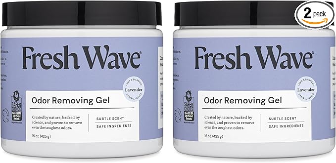 Fresh Wave Lavender Odor Removing Gel, 15 oz., Pack of 2 - Safer Odor Absorbers for Home, Natural Plant-Based Odor Eliminator, Every 15 oz. lasts 30-60 Days, For Cooking, Trash & Pets