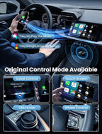 Mini Wireless Carplay and Android auto Adapter with Fastest Connection Car, No Latency Wireless Carplay Adapter, for Cars from 2016 & Phone with iPhone 6 or Above/Android 10+, USB-A/Type-C Black