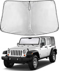 EcoNour Windshield Sunshade Compatible for Jeep WRANGLER/RUBICON/SAHARATJ/JK/JKU2/4DOOR 1997-2015 2016 2017, Sun Visor for Front Windshield & Window Sun Shade Cover, UV Heat Blocker, Car Accessories