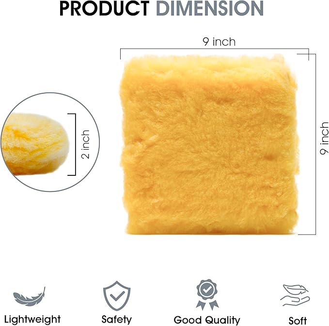 SM Arnold Spun Gold™ Professional Grade 9" x 9" Car Wash Pad: Durable, Efficient, Scratch-Proof for Ultimate Vehicle Cleaning | Ideal for Auto Detailing and Maintenance, Ergonomic No-Cuff Design
