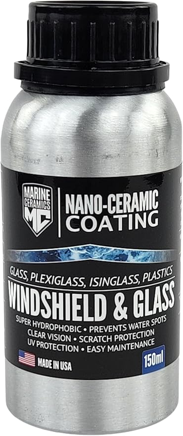Professional Windshield & Glass Ceramic Coating (150ml) / 18 Month Protection, Increase Visibility, Prevents Water Spots, Staining & Scratches/For Glass, Isinglass, Plexiglass