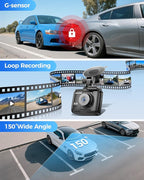 AZDOME GS63H 4K Dash Cam Built-in WiFi 6 GPS Car Dashboard Camera Recorder with STARVIS Night Vision, UHD 2160P, 150° Wide Angle, WDR, G-Sensor, Loop Recording, 24H Parking Mode