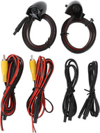 Car Blind Spot Camera Side View Backup Camera Kit Universal 12V NTSC IP67 80° Wide Angle Left Right Pair Output