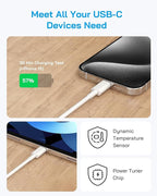 3 Pack AISNI Fast Charger Block Compatible with iPhone 17 16 15 Charger Fast Charging USB C Charger Long Type C Chargers Cord 6 FT for iP17 Air/17 Pro Max/16/15 Pro Max Series and Type C Device-White