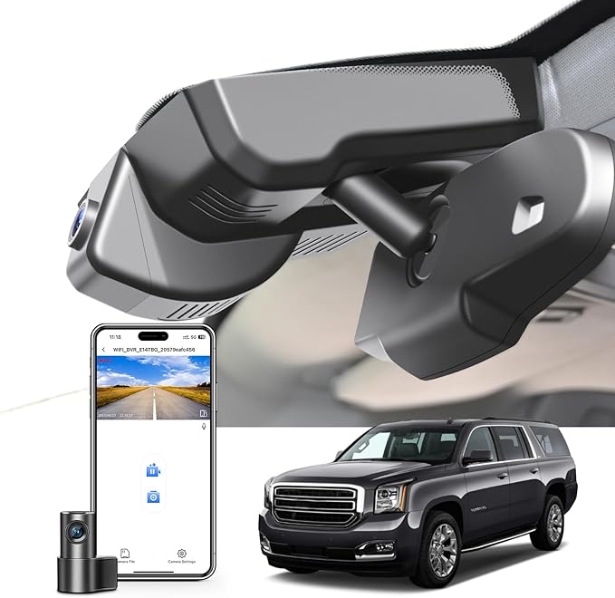 Mangoal Front 4K & Rear 1080P Dash Cam Custom fit for GMC Yukon, Yukon XL 2015 2016 2017 2018 2019 2020(Model D), Model D & Model C Have Same Models Years but Vehicle Sensor Cover are Different