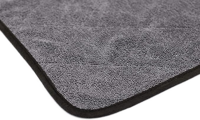 The Rag Company - Double Twistress (2-Pack) Professional Korean 70/30 Blend, Twist Loop Microfiber Drying Towels Car Detailing, Lint-Free, Streak-Free, Multipurpose Use, 850gsm, 20in x 24in, Grey