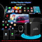 3-in-1 Wireless Carplay Adapter Support Apple CarPlay & Android Auto, Magic Video AI Box for Streaming Netflix YouTube,Upgraded Dual-Band WiFi, Converts Wired to Wireless Car Play for iPhone/Android