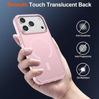 SUPFINE Magnetic for iPhone 17 Pro Case with Screen Protector (Compatible with MagSafe)(Military Grade Drop Protection) Translucent Matte Shockproof with Anti-Fingerprint Phone Cover,Light Pink