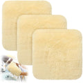 Dingion 3 Pcs Wool Car Wash Pad Wash Mitts Plush Synthetic Polish Pads for Car Washing Detailing Scratch Free,10x10 Inch