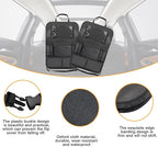 2PCS Car Seat Back Organizer, Waterproof Vehicle Storage Bag with Touch Screen Tablet Holder & 9 Pockets, Auto Kick Mats Back Seat Protector for Kids, Universal Travel Accessories (Black/Large)