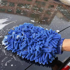 Conwork Car Wash Mitt Chenille Microfiber Golves, Ultra Soft & Scratch-Free, for Auto Detailing, Household Dusting & Multi-Surface Cleaning, 7" x 9.6"(2-Pack, Pink/Blue)