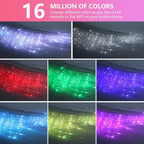 16W Car Home Starlight Headliner Kit, Twinkle & Sound Activate RGBW Fiber Optic Lights with APP & Remote Control, Star Lights for Ceiling Decoration, 300 pcs 9.8ft